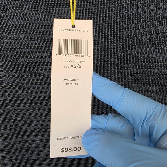 BCBGeneration Dress Womens XS/S Blue Cloudy Sky Knit Bodycon Short Sleeve - Picture 3 of 11